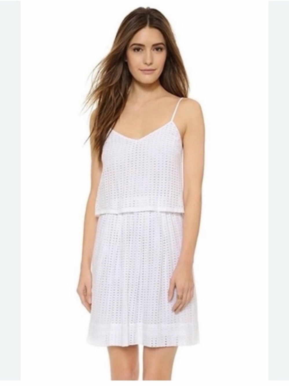 Madewell white eyelet skylight overlay graduation dress size 6 - Picture 1 of 8